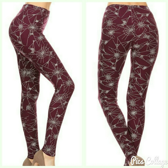 Plum Spiderweb Leggings - Picture 2 of 5